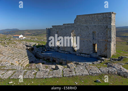 Das römische Theater von Acinipo, Ronda, Provinz Malaga, Andalusien, Spanien, Europa Stockfoto