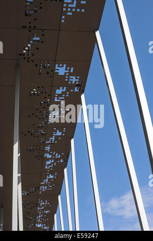 Architektonische Details des neuen Besucherzentrum in Stonehenge, entworfen von Denton Corker Marshall LLP, Wiltshire, UK Stockfoto