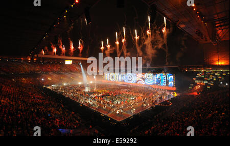 Feuerwerk, die Öffnung Zeremonie COMMONWEALTH GAMES 2014 GLASG CELTIC PARK GLASGOW Schottland 23. Juli 2014 Stockfoto