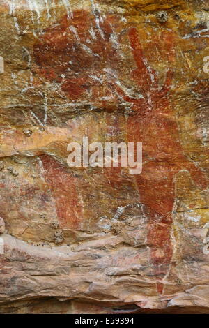 Einheimischen Aborigine-Felskunst - Kununurra, Westaustralien. Stockfoto