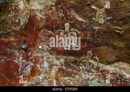 Einheimischen Aborigine-Felskunst - Kununurra, Westaustralien. Stockfoto