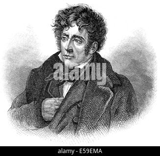 François-René, Vicomte de Chateaubriand, 1768-1848, ein französischer Schriftsteller, Politiker und Diplomat, François-René, Vicomte de Chatea Stockfoto
