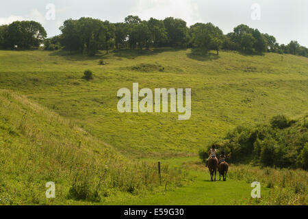 Reiten in Teufels Dyke Sussex Stockfoto