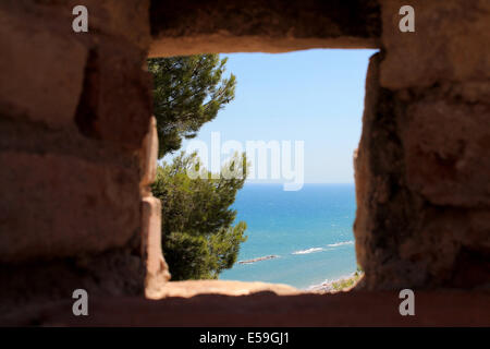 Blick auf das Meer von Cupra Marittima Ascoli Piceno, Marken, Italien Stockfoto