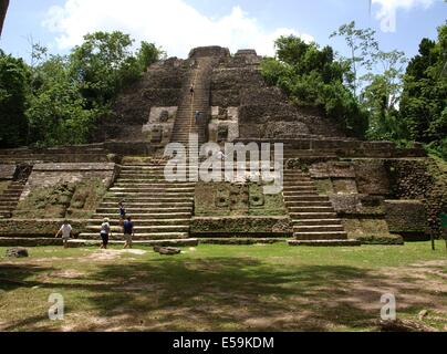 Hoher Tempel, Lamanai, Belize Stockfoto