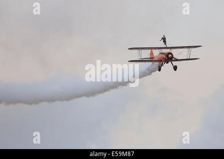 Breitling Wingwalkers auf der 2014 Farnborough Airshow Stockfoto