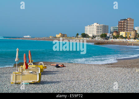 Windiger Strand, Rhodos, Insel Rhodos, Dodekanes, Griechenland, Europa Stockfoto