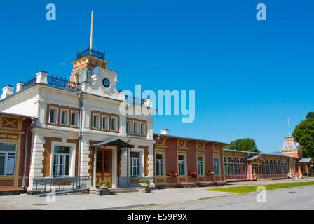 Ehemaliger Bahnhof jetzt Gehäuse Eisenbahn Museum, Haapsalu, Estland, Baltikum, Europa Stockfoto