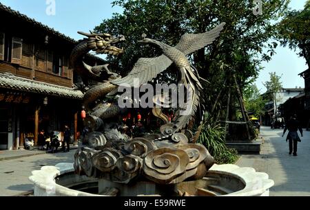 JIE ZI die antike Stadt, CHINA: Phoenix und Drachen Brunnen unterwegs Chaoyang Stockfoto