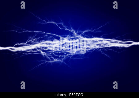 Pure Energie und Strom mit blauem Hintergrund Stockfoto