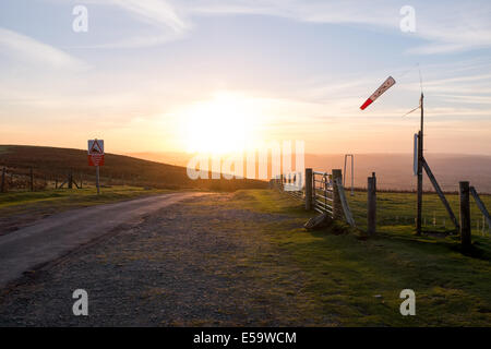 Flugplatz Drachenfliegen Center an der Long Mynd in Shropshire. Stockfoto