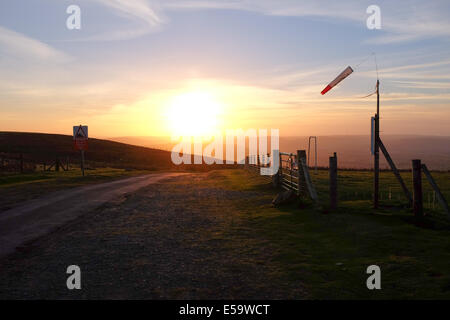 Flugplatz Drachenfliegen Center an der Long Mynd in Shropshire. Stockfoto