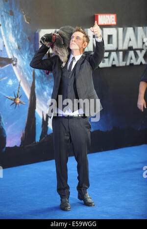 London, UK, UK. 24. Juli 2014. James Gunn kommt bei der Europapremiere von Marvels "Gurdians Of The Galaxy" an Empire Leciester Square. Bildnachweis: Ferdaus Shamim/ZUMA Draht/Alamy Live-Nachrichten Stockfoto
