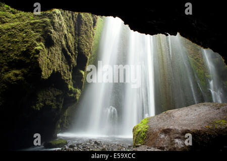 Gljufrabui oder Gljufurafoss-Wasserfall - Südisland Stockfoto