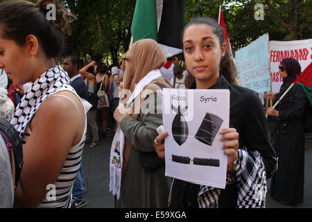 Rom, 24. Juli 2014 Pro Palästina rally in Esquilino Viertel von Rom, Italien: Gari Wyn Williams/Alamy Live News Stockfoto