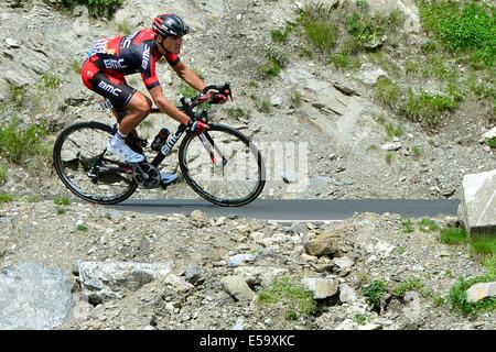 24.07.2014. Pau nach Hautacam, Frankreich. Tour de France Radsport Meisterschaft, Etappe 18. VAN AVERMAET Greg (BEL - BMC Racing Team) Stockfoto