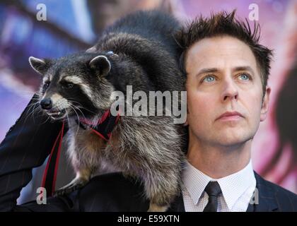 Regisseur James Gunn besucht die Europäische Premiere der Hüter der Galaxie auf 24.07.2014 bei Empire Leicester Square, London. Personen im Bild: James Gunn. Bild von Julie Edwards Stockfoto