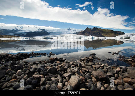 Fjallsarlon Gletschersee - Fjallsjokull-Gletscher im Vatnajökull-Nationalpark - Süden Islands Stockfoto