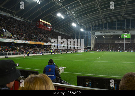 Innenansicht des Stadions Forsyth Barr in Dunedin während der All Blacks Vs England Rugby-Spiel gespielt am 14. Juni 2014 Stockfoto