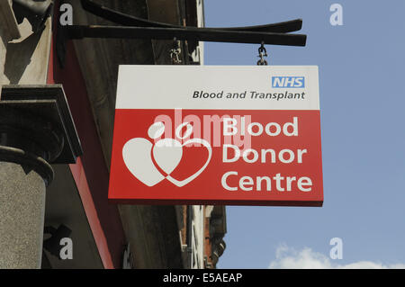 Blutspender Center registrieren, Margaret Street, London. Großbritannien Stockfoto