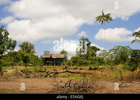 Peru, peruanische Amazonas-Landschaft. Die Foto heutige typische Indianerstämme Siedlung in Amazon Stockfoto