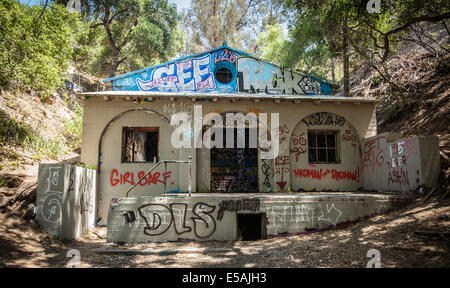 Die Reste der Murphy-Ranch als Basis für Nazi-Aktivitäten in den USA während des zweiten Weltkrieges in Los Angeles entworfen. Stockfoto