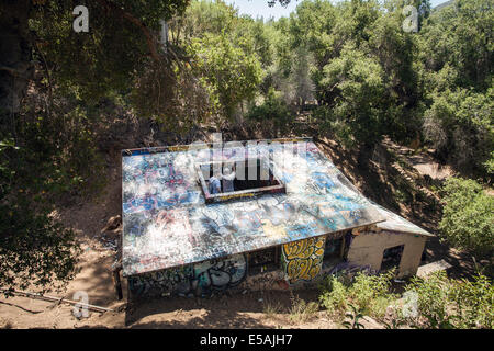 Die Reste der Murphy-Ranch als Basis für Nazi-Aktivitäten in den USA während des zweiten Weltkrieges in Los Angeles entworfen. Stockfoto