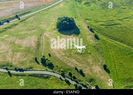 Luftaufnahme des Schimmels bei Hackpen zwischen Swindon und Marlborough Wiltshire, UK. JMH6169 Stockfoto