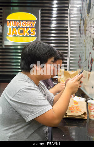 Melbourne Australien, Victoria CBD Central Business, District, Central Station, Hungry Jack's, Burger, Hamburger, Burger King, Burger, Hamburger, Franchise, f Stockfoto