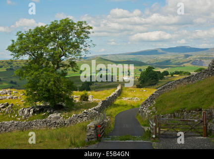 Kalkstein-Landschaft - Winskill Stones - Yorkshire Dales National Park, North Yorkshire, England UK Stockfoto
