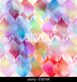 bunte abstrakte Hintergrund mit Elementen auf Aquarell Hintergrund Stockfoto