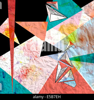 abstrakten bunten Hintergrund verschiedener geometrischer Elemente Stockfoto