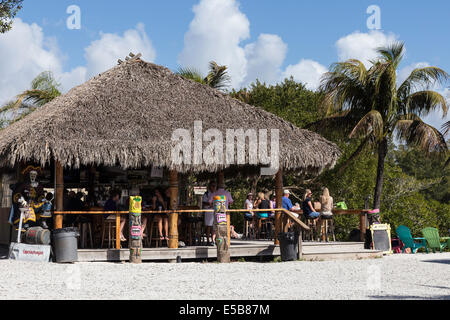 Am Ufer Tiki Hütte Cabana, Casey Key, FL, USA Stockfoto