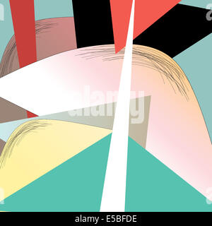 Abstrakte hell farbigen Hintergrund mit verschiedenen Elementen Stockfoto