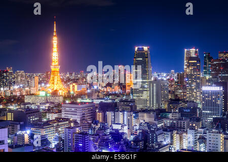 Tokyo, Japan-Skyline bei Nacht. Stockfoto