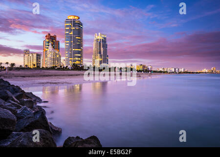 Miami, Florida, USA am Südstrand. Stockfoto