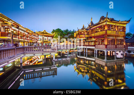 Shanghai, China am Yuyuan Garten. Stockfoto