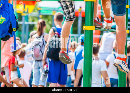 Moskau, Russland. 26. Juli 2014. Moskau City Spiele 2014 Sportfest fand an der Olympischen Sport komplexe Luzhniky in Moskau. Das Ziel der Veranstaltung ist nicht nur zur öffentlichen Unterhaltung aber Training Straße Übungen, Aufmerksamkeit des Menschen zum Sport, zum Beispiel und Errungenschaften in Extremsportarten zu demonstrieren, sowie aktiven und gesunden Lebensweise unter Jugendlichen und Senioren, gesunde und behinderte Menschen zu fördern. Internationalen Wettbewerb Training und lokalen Übungen. Bildnachweis: Alex Bilder/Alamy Live-Nachrichten Stockfoto