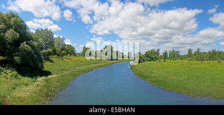 Îles-de-Boucherville Nationalpark am Sankt-Lorenz-Strom: schmale Kanal trennende zwei Inseln (Québec, Kanada) Stockfoto