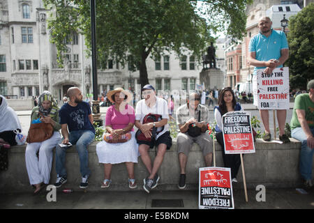 London, UK. 26. Juli 2014. Zehntausende von Demonstranten marschierten im Zentrum von London, ihre Empörung gegen den israelischen Angriff auf Gaza zu zeigen. Bildnachweis: Kristian Buus/Alamy Live-Nachrichten Stockfoto