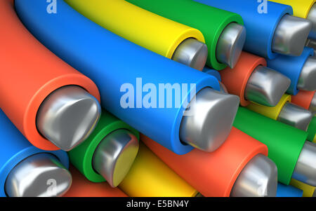 Aluminiumdraht und Kabel in einer Vinyl-Umgebung. Industrielle illustration Stockfoto