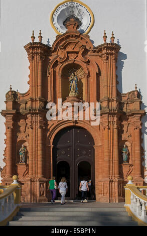 Kirche San Juan Bautista-Tür, La Palma del Condado, Huelva-Provinz, Region von Andalusien, Spanien, Europa Stockfoto
