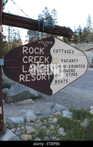 Rock Creek Lakes Resort in der östlichen Sierra Nevada von Kalifornien. Das berühmte Cafe "Pie in the Sky" featuring Stockfoto