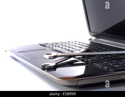 Notebook Reparatur oder Korrektur Stockfoto