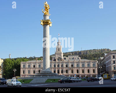 Tiflis, Georgien - 11. Juli 2014: Rathaus am Liberty Square von Tbilisi am 11. Juli 2014 in Georgien, Ost-Europa Stockfoto