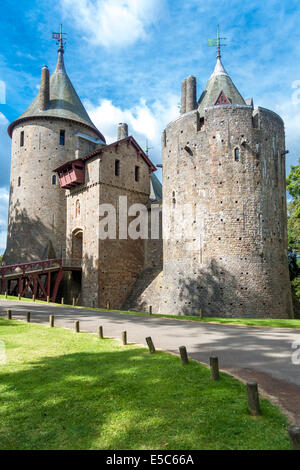 Castell Coch oder rote Burg, viktorianische Unsinnigkeit, entworfen von William Burges für die 3. Marquess of Bute Stockfoto