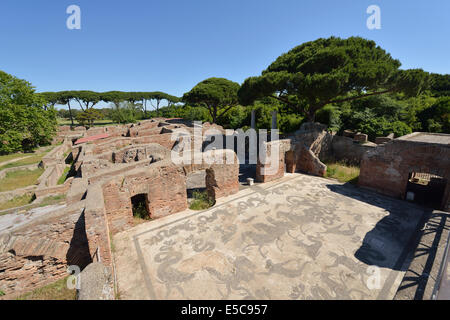 Mosaiken in den Bädern von Neptun Ostia Antica Rom Italien Stockfoto