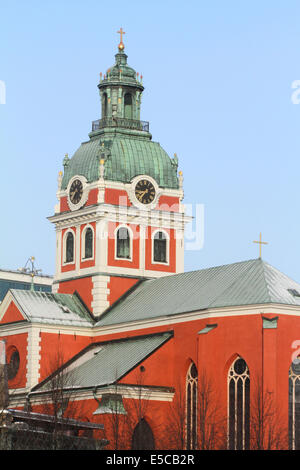 Turm der St. Jacobs-Kirche in Stockholm in Schweden. Stockfoto