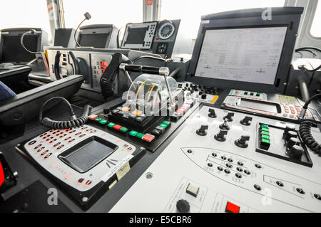 Belfast, Nordirland. 26.07.2014 - Helm das neueste Schiff der Royal Navy, der Art 45 Zerstörer HMS Duncan Credit: Stephen Barnes/Alamy Live News Stockfoto