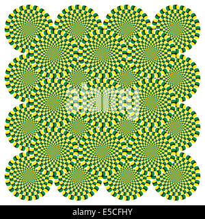 Optische illusion Spin Cycle Hintergrund Muster Hintergrund Stockfoto